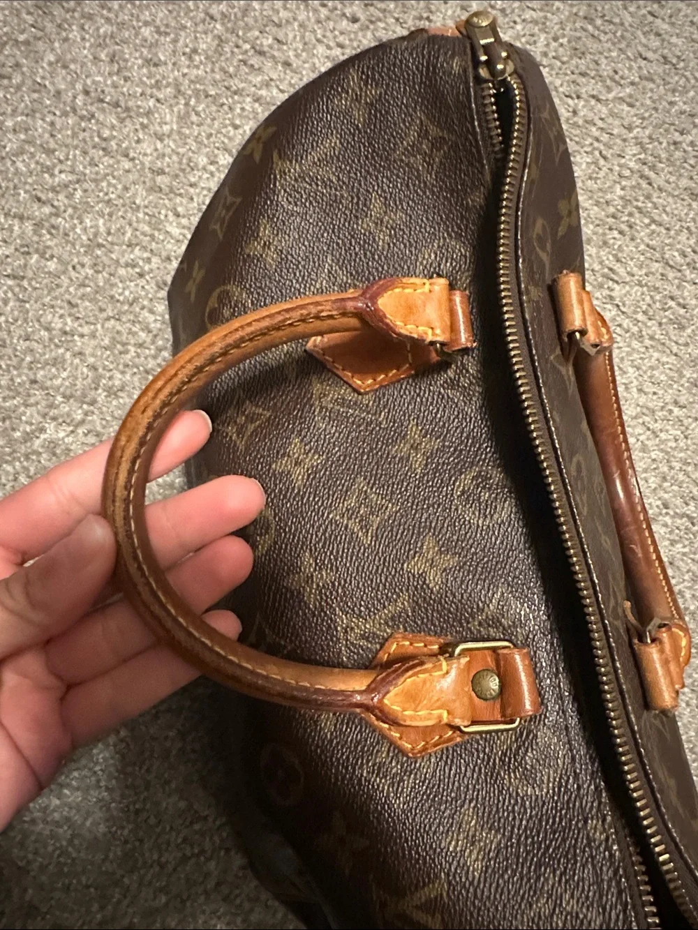 Louis Vuitton Monogram Canvas Top-Handle Satchel in Brown and Tan speedy 30